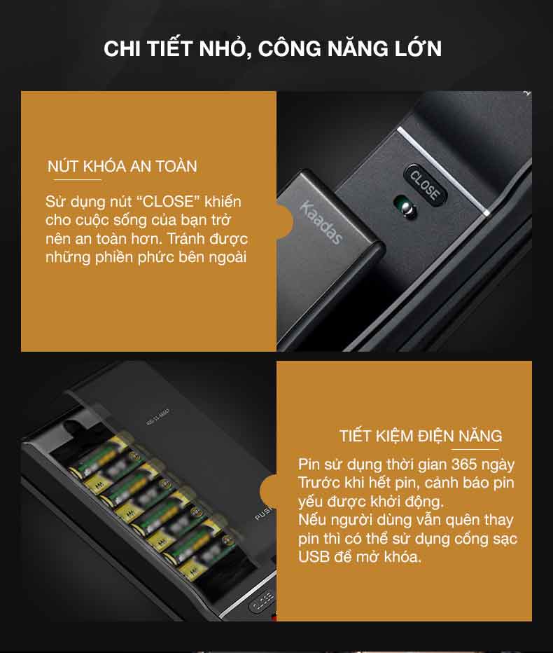 Khóa cửa vân tay Kaadas K9 